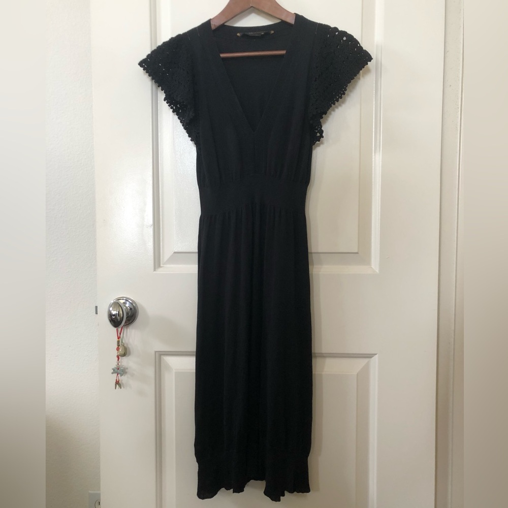 Vintage BCBG Max Azaria Crocheted Cap Sleeve knit dress